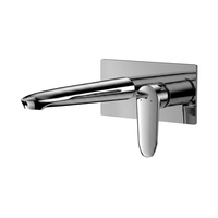 Robinet de lavabo mural moderne en laiton massif, mitigeur dissimulé à poignée unique, eau chaude et froide, pour salle de bain et usage domestique