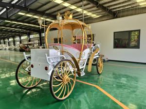 جميلة اليقطين الأميرة الحصان الملكي عربات التي تجرها الدواب اليقطين عربة الحصان 4 عجلات الكهربائية سندريلا الحصان عربات سعر جيد - Product Image 6