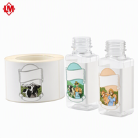 Étiquette personnalisée imperméable pour biberon, autocollant en papier imprimé pour emballage de produits laitiers et boissons, dorure à chaud, compatible congélateur, faible MOQ