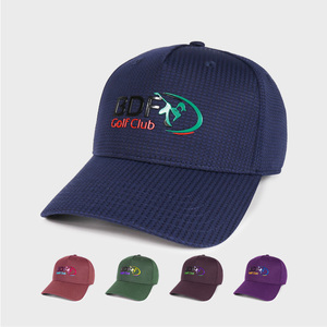 Novo Produto Waffle Grade PVC Patches Logotipo Personalizado Curvo Brim Homens Mulheres Algodão Bordado Golf Hat Baseball Cap - Product Image 1