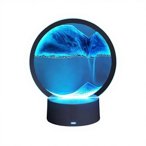 Adorno de Escritorio de Lujo para Influencers: Pintura Dinámica de Arenas Movedizas, Reloj de Arena 3D Estereoscópico, Pequeña Luz Nocturna Creativa para Aliviar el Estrés - Product Image 1