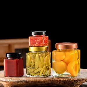 Frasco de Vidrio Cuadrado Reciclable de Grado Alimenticio de 100 ml, 200 ml, 280 ml, 380 ml, 500 ml, 730 ml para Mermelada, Miel, Salsas, Encurtidos de Frutas, con Tapa - Product Image 2