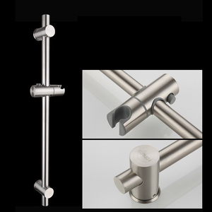 Support de <span class=keywords><strong>douche</strong></span> mural réglable en hauteur/<span class=keywords><strong>angle</strong></span>, en acier inoxydable brossé, barre de <span class=keywords><strong>douche</strong></span> coulissante - Product Image 2