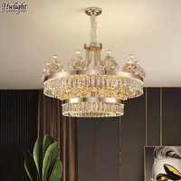 Lustre en cristal de luxe, lampe suspendue, fourniture en gros pour projets hôteliers, villas, salons, chambres à coucher, décoration intérieure