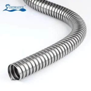 Mangueira de chuveiro de água de aço inoxidável 304 corrugado de 1/2 polegadas 16mm conduíte de metal flexível