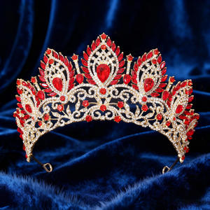 มงกุฎคริสตัลหรูหราดีไซน์ใหม่ ประดับด้วยเพชรเทียม สำหรับงานประกวดนางงาม มงกุฎโลหะผสมประดับด้วยคริสตัลใส สำหรับงานแต่งงานและงานเลี้ยง - Product Image 1