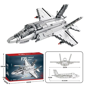 1490 Piezas de Bloques de Construcción F-35 Lightning II, Modelo de Avión de Combate, Decoración de Escritorio, Juguetes Educativos, Regalos para Adultos - Product Image 1