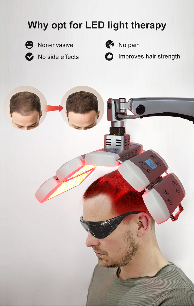 LED Hair Growth Treatment Machine Is Used To Stimulate Hair Regeneration And Improve Hair Condition.