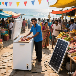 300L Off-Grid Solar <b>Freezer</b> Battery Backup Energy-Saving Eco-Friendly Refrigerator Sliding Door Hotel Commercial Household Use - Product Image 6