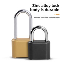 Cadenas à combinaison en alliage de zinc gris platine, doré, étanche, antirouille, à longue barre, grand format, en forme de U pour armoire