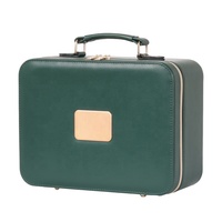 Sac de maquilleur carré en cuir PU de haute qualité avec miroir lumineux LED étui de voyage élégant avec fermeture à glissière multi-couleurs