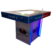 Machine de jeu vidéo de combat pour 2 joueurs avec boutons de joystick d'arcade et table carrée
