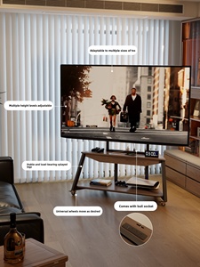Mueble/Consola de <span class=keywords><strong>TV</strong></span> Móvil de Madera Maciza Estilo Antiguo para Dormitorio o Sala de Estar, Compatible con Televisores de 65 a 100 Pulgadas y Más, DSG042 - Product Image 4