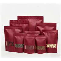 Sacs en papier kraft PLA hermétiques pour noix, fruits secs, aliments, thé, emballage artisanal, sachet autoportant
