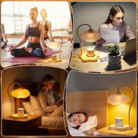 Lampe chauffe-bougie Cloud avec minuterie et variateur d'intensité réglables - Verre et métal pour table de chevet, chambre/salon, parfumée