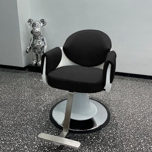 Fauteuil de Barbier Contemporain en Similicuir, Réglable en Hauteur, Pompe Hydraulique, Base Ronde, Repose-Pieds Unique, Mobilier de Salon - Product Image 3