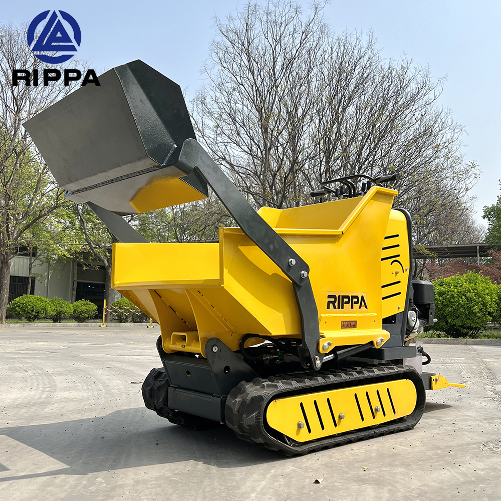 Rippa Mini Track Dumper 500kg 1000kg Mini Caminhão Basculante Esteira Elétrica Mini Dumper