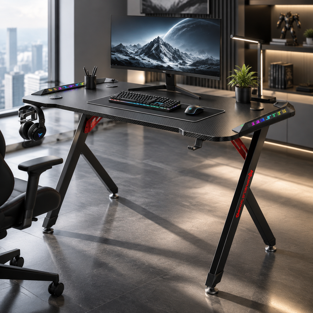 Gaming Standing Computer Height Adjustable Desk Office Comput PC Game Table