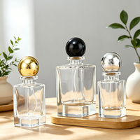 Flacon pulvérisateur de parfum carré transparent en verre, pulvérisation sous pression, sérigraphie, flacon vide pour essence, modèle CY-P-048