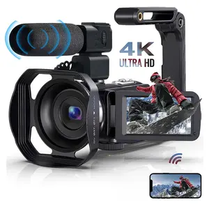 Kamera Video dan Audio dua arah Ordro 4K Camcorder 60fps kamera Vlog kamera bioskop Camcorder Dslr 16K dengan casing portabel