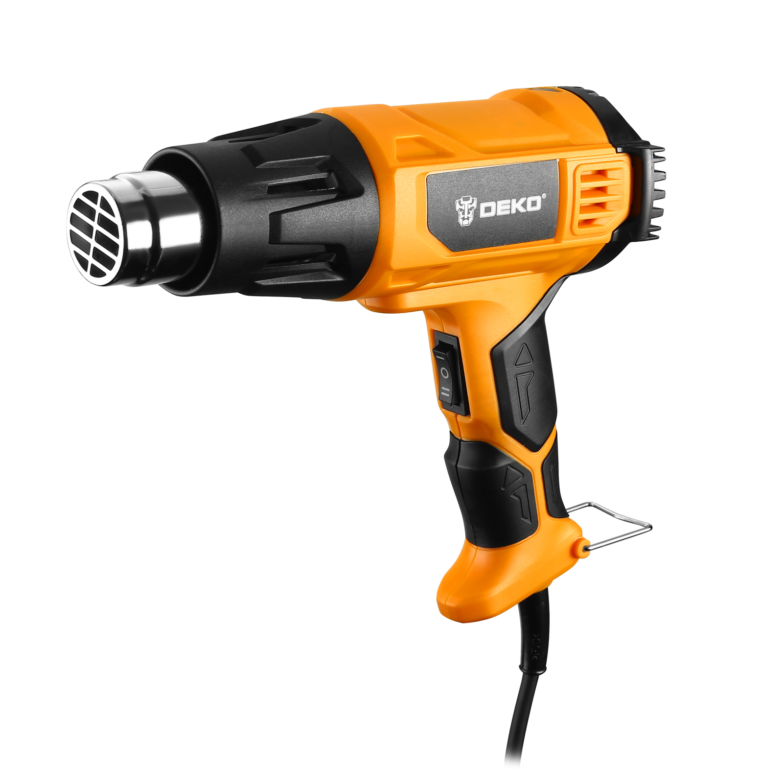 Усовершенствованный тепловой пистолет DEKO DKHG03, 220 В, 2000 Вт, регулируемые температуры с четырьмя насадками, электрический тепловой пистолет, пистолет горячего воздуха в наличии