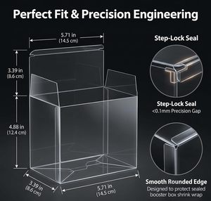 Boîte de rangement pour boosters de cartes à collectionner, protection UV, logo personnalisé OEM, robuste, transparente, PVC 0,5 mm, sans acide, pour cartes de jeu PKMN. - Product Image 2