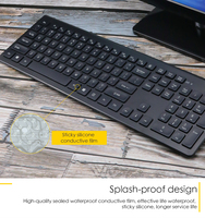 Penjualan langsung dari pabrik Set Kombo Keyboard dan Mouse nirkabel ultra-tipis ergonomis 2.4Ghz untuk kantor