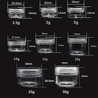 Petit pot de voyage transparent pour crème 3g 5g 10g, mini-récipient vide portable en plastique pour échantillons cosmétiques 5 10 ml pour poudre de paillettes pour ongles