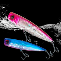 Leurre de pêche artificiel flottant pour bateau en ABS imprimé, pour eau salée, 21g 55g, avec hameçons, pour lancer longue distance