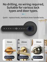 Serrure de porte intelligente Tuya à empreinte digitale pour appartement, maison, bureau intelligent, avec poignée et mot de passe