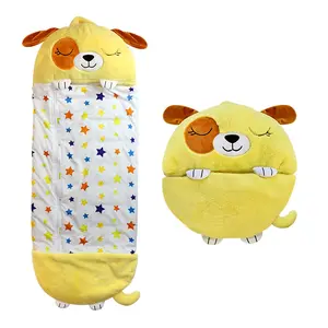 Animal de dibujos animados almohada de felpa muñeca se convierte en saco de dormir para niños función animales manta de bebé para niños saco de dormir