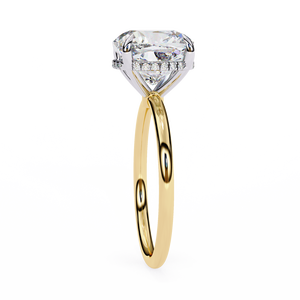 แหวนหมั้นเพชรแล็บโกรว์ทรงบริลเลียนต์ทองคำแท้ 18K สำหรับผู้หญิง ได้รับการรับรองจาก IGI ชุบโรเดียม หรูหรา สีขาว D พร้อมเลเซอร์ - Product Image 2