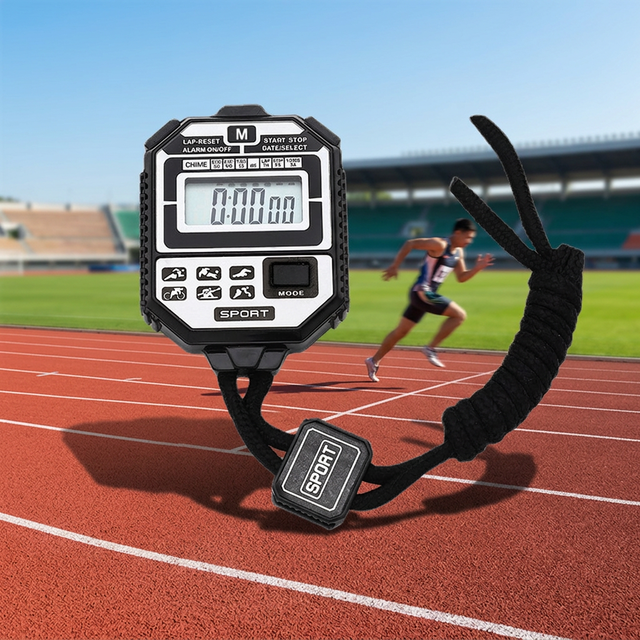 Multi Functional LCD Electronic Digital Sport Chronograph Stopwatch Fitness Timer Date Time Alarm Display Gym Exercise Kitchen