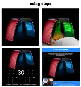 جهاز تنظيف الوجه مع تقنية تنظيف المسام وعلاج التفتيح الضوئي، جهاز مكتبي متعدد الألوان بتقنية الرش البارد النانوية - Product Image 2