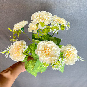<span class=keywords><strong>Precio</strong></span> barato flores decorativas 7 cabezas <span class=keywords><strong>ramo</strong></span> de clavel Rosa falso para fiesta de boda - Product Image 4