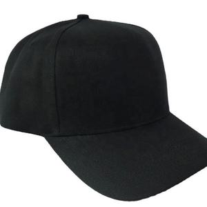 Custom Design 5 Panel a Frame Hats Flat Embroidery Fit Blank <b>Black</b> Wholesale Logo <b>Men</b> Sports Baseball <b>Cap</b> - Product Image 3