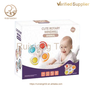 Approvisionnement d'usine PVC anneau de dentition <span class=keywords><strong>bébé</strong></span> jouet à mâcher <span class=keywords><strong>ventouse</strong></span> sensorielle rotatif Fidget Spinner jouet de bain refroidissement pour enfants - Product Image 2