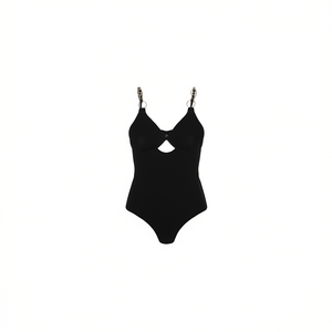 Costume da bagno intero da donna Buonic, nero, blu navy, taglie 42, 44, 46, 48, con cut-out sulla schiena, per l'estate e la spiaggia - Product Image 2