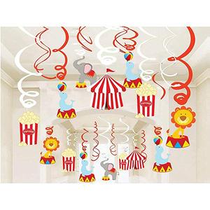 Artículos de Fiesta de Animales de Circo con Juego de Vajilla Colorida, Decoraciones de Espirales de Papel de Circo para Fiestas de Cumpleaños Infantiles - Product Image 2