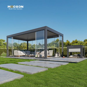 Mooxon プレミアム アウトドア ペットシェルター アルミニウム パーゴラ バイオクリマティックルーフ 高耐久性 耐候性 モダンデザイン 猫・犬用 - Product Image 4