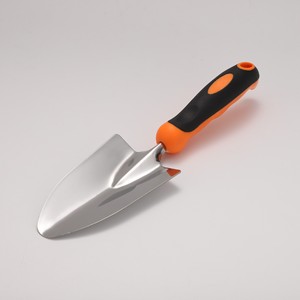 Truelle de jardin en acier inoxydable, en forme de cuillère, avec poignée ergonomique, orange et noir, pour le jardinage et les outils de plage - Product Image 1