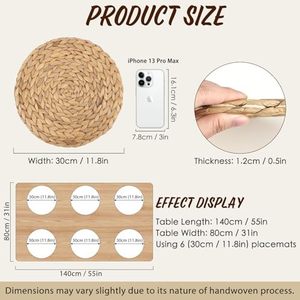 Handmade không thấm nước hiện đại tự nhiên nước lục bình dệt Vòng Bện mây placemat - Product Image 4