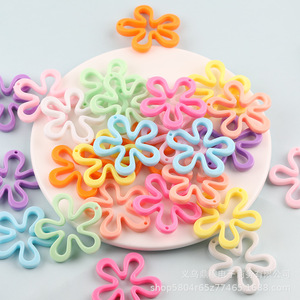 Acrylic Camellia Flower Shape Plated Jewelry Findings Middle Size Diy Accessories for Earrings Keychains Pendants Cartoon Style - Product Image 2