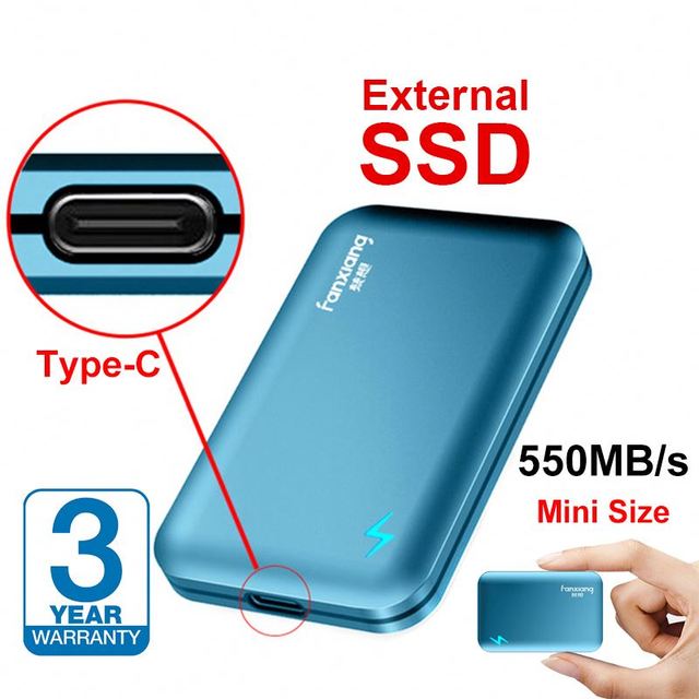 250GB 500GB 200 500 GB 1 2 TB 1TB 2TB 1T 2T Type-c Portable External Solid State Hard Disk Hard Drive Disque Dur