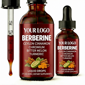 Complément Herbal OEM : Gouttes de Berbérine et de Cannelle de Ceylan avec Melon Amer, Gymnema, Curcuma – Soutient la Santé Immunitaire et Digestive - Product Image 1