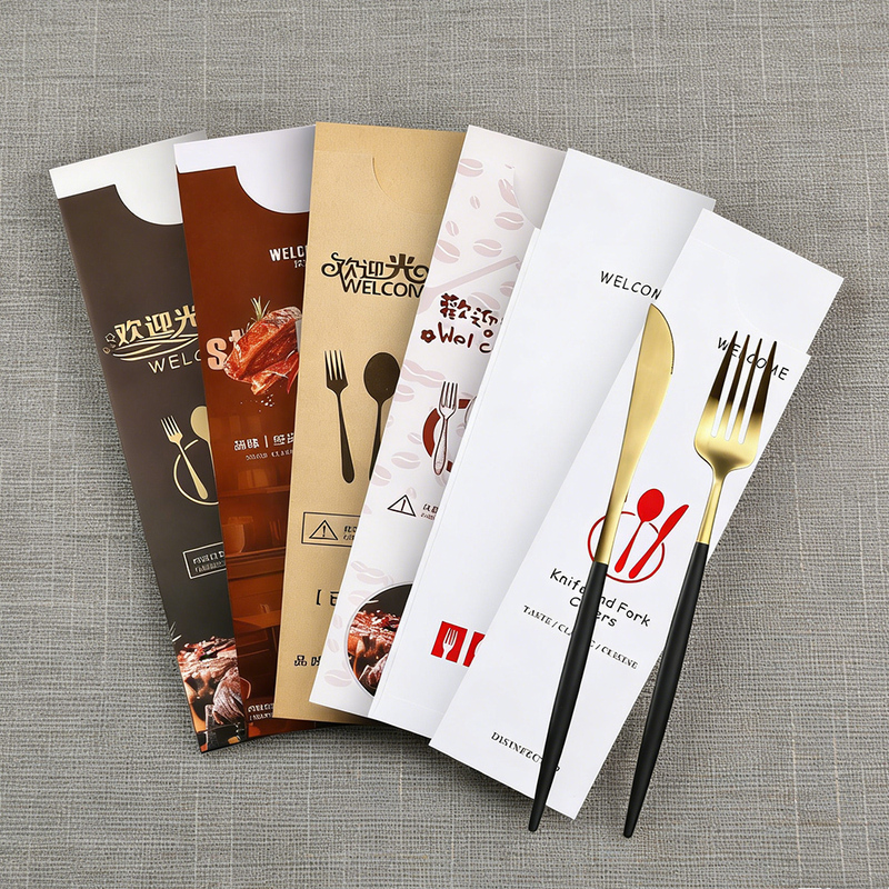Custom Logo Cutlery Paper Bag Restaurant