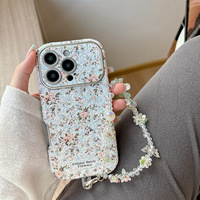 Coques de téléphone portable en TPU époxy de haute qualité, motif floral délicat, pour Apple iPhone 17 Pro Max, iPhone 15, iPhone 16, iPhone 14, avec grande fenêtre, pour femmes