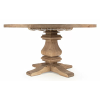 Plan à manger en bois massif Style fermier français classique, meuble de salle à manger rond et en bois massif, Table à manger