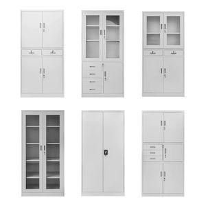 משרד מתכת גבוה מוסך ארון אחסון מדפים מתכווננת נעילה 2 דלתות ארון פלדה - Product Image 6