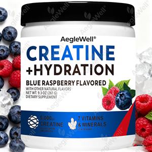 OEM ODM Aegelwell Créatine Monohydrate + Hydratation Saveur Framboise Bleue <span class=keywords><strong>7</strong></span> Vitamines & Minéraux, 5000mg de Créatine par Portion - Product Image 5